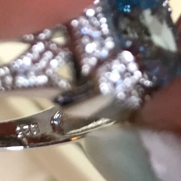 925 Sterling Silver December blue stone ring and earrings Set - Picture 3 of 7